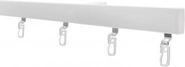 GARDUNA SmartGlide! Gardinenschiene - Vorhangschiene - Aluminium - weiß / silber - mit hochwertigen Leichtlaufrollen