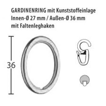 Exklusiv: BÜSCHE - 10 Gardinenringe mit Gleiteinlage für ø20mm oder ø16mm - nickel-matt