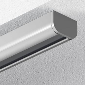 Preview: Endkappen - Schleuderschiene - halbrund - silber / weiß