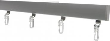 GARDUNA SmartGlide! Gardinenschiene - Vorhangschiene - Aluminium - weiß / silber - mit hochwertigen Leichtlaufrollen