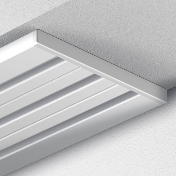 GARDUNA Vorhangschiene Gardinenschiene - Aluminium - weiß - glatte glänzende Oberfläche - 4-läufig oder 3-läufig - Flächenvorhangschiene - Wendeschiene
