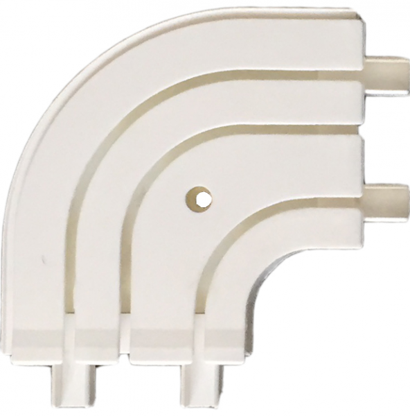 Vorhangschiene - Erkeraußenbogen - 3-lauf - 1 Stück - weiß - Kunststoff