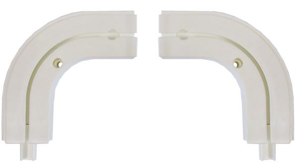 Rundbogen für Vorhangschiene 1-Lauf, Kunststoff, 1 Paar, weiß