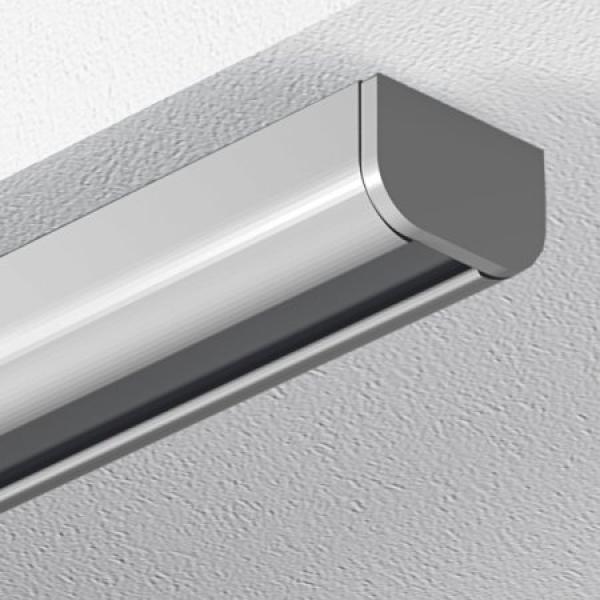 Endkappen - Schleuderschiene - halbrund - silber / weiß